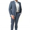 Italy Direct Shop Men's Modern Fit Blue Two Piece Suit B-20P6 1 Italy Direct Shop Men's Modern Fit Blue Two Piece Suit B-20P6
