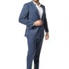 Italy Direct Modern Fit Blue Windowpane Two Piece Suit B-Loro-20P7 Shop Men's