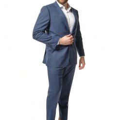 Italy Direct Modern Fit Blue Windowpane Two Piece Suit B-Loro-20P7 Shop Men's