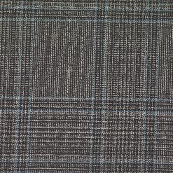 Italy Direct Shop Men's Slim Fit Grey Plaid With Blue Detail Two Piece Suit GB-REDA-19