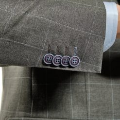 Italy Direct Slim Fit Grey Windowpane With Blue Detail Two Piece Suit GB-VBC-23 Shop Men's