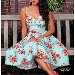 Marisol Blue Floral 1950's Swing Dress By Stop Staring!