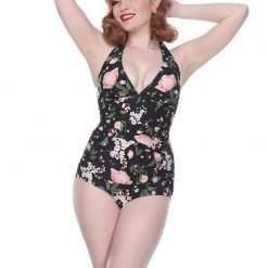 Italy Direct Blossom Ruched Halter Swimwear