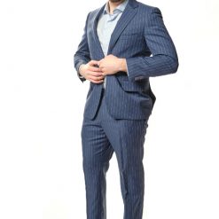 Italy Direct Classic Fit Blue Stripe Two Piece Suit ST-PR20-7 Shop Men's