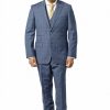 Italy Direct Shop Men's Classic Fit Blue Check Three Piece Suit ST-3P-401