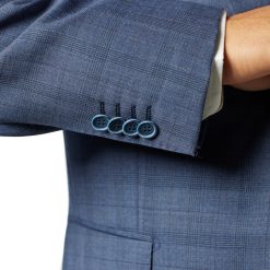 Italy Direct Shop Men's Classic Fit Blue Check Three Piece Suit ST-3P-401 8 Italy Direct Shop Men's Classic Fit Blue Check Three Piece Suit ST-3P-401