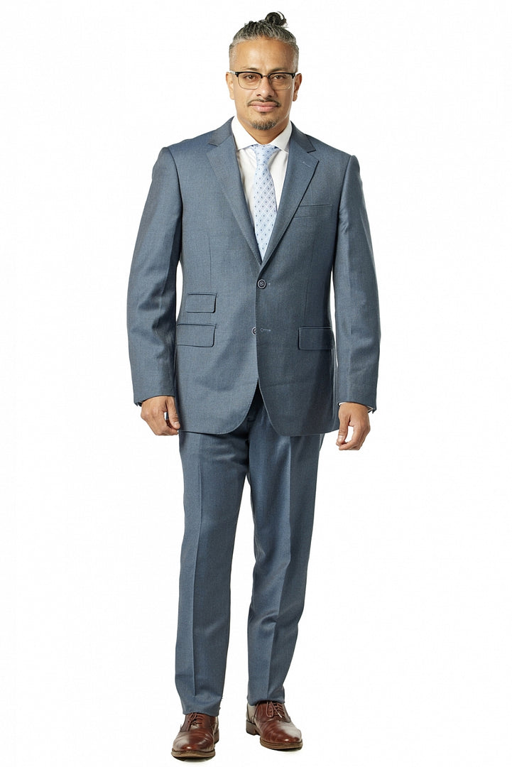 Italy Direct Modern Fit Slate Blue Two Piece Suit B-600 Shop Men's 3 Italy Direct Modern Fit Slate Blue Two Piece Suit B-600 Shop Men's