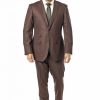 Italy Direct Shop Men's Modern Fit Maroon And Black Two Piece Suit B-607