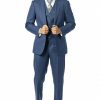 Italy Direct Slim Fit Navy Check Three Piece Suit GB-3P-323