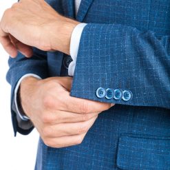 Italy Direct Shop Men's Modern Fit GQ Shark Check Two Piece Suit B-Guab-19F2