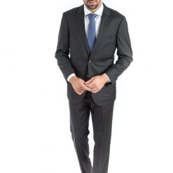 Italy Direct Shop Men's Modern Fit Solid Brown Two Piece Suit B-19F12