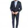 Italy Direct Modern Fit Shadow Check Two Piece Suit B-19F5