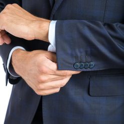 Italy Direct Modern Fit Shadow Check Two Piece Suit B-19F5