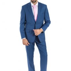 Italy Direct Modern Fit Royal Blue Sharkskin Two Piece Suit B-Royal Blue