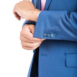 Italy Direct Modern Fit Royal Blue Sharkskin Two Piece Suit B-Royal Blue