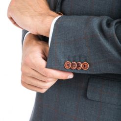 Italy Direct Modern Fit Rust Windowpane Two Piece Suit B-19F8