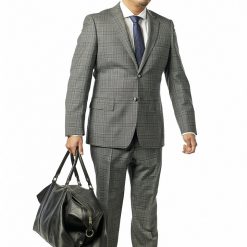Italy Direct Shop Men's Classic Fit Grey Sharkskin Check Suit ST-404