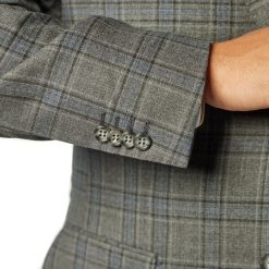 Italy Direct Shop Men's Classic Fit Grey Sharkskin Check Suit ST-404