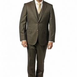 Italy Direct Classic Fit Brown Sharkskin Three Piece Suit ST-3P-406 Shop Men's