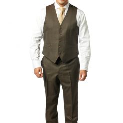 Italy Direct Classic Fit Brown Sharkskin Three Piece Suit ST-3P-406 Shop Men's