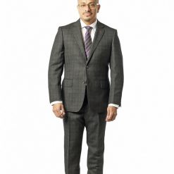 Italy Direct Classic Fit Charcoal Grey Check Two Piece Suit ST-405